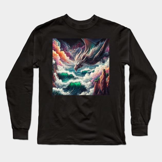 Fantasy Dragon Anime Long Sleeve T-Shirt by DadOfMo Designs